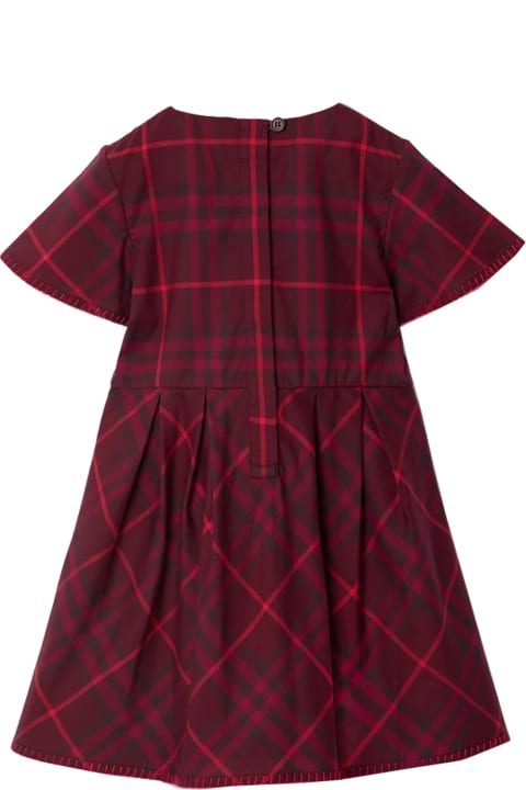 Sale for Baby Girls Burberry Pleated Dress In Checked Cotton