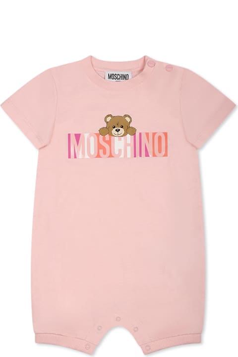 Homeware Moschino Pink Babygrow For Baby Girl With Teddy Bear