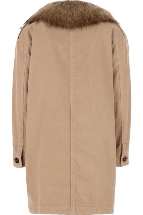 Bazar Deluxe Clothing for Women Bazar Deluxe Biscuit Stretch Cotton Parka