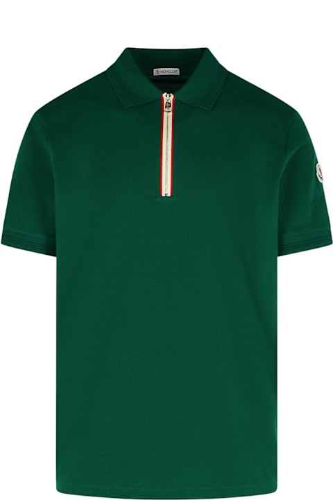 Homeware Moncler Polo Shirt In Green Cotton