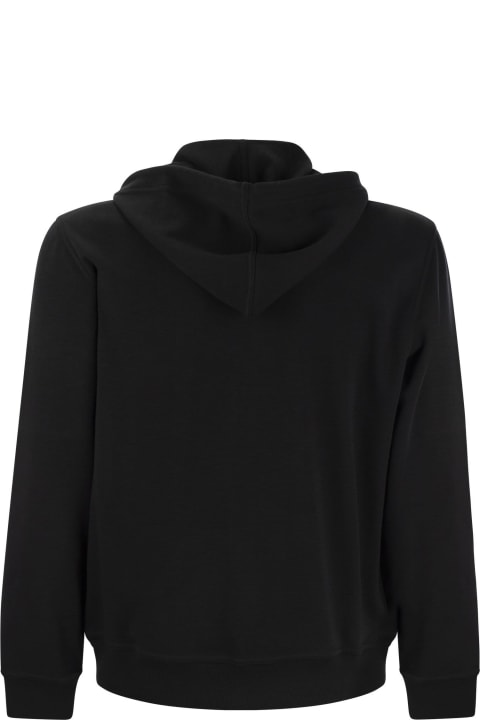 Brunello Cucinelli Sweaters for Men Brunello Cucinelli Techno Cotton Interlock Zip-front Hooded Sweatshirt