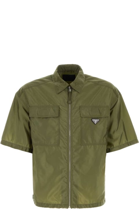 Prada for Men Prada Army Green Re-nylon Shirt