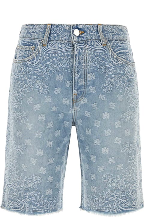 Pants for Men AMIRI Embroidered Denim Bermuda Shorts