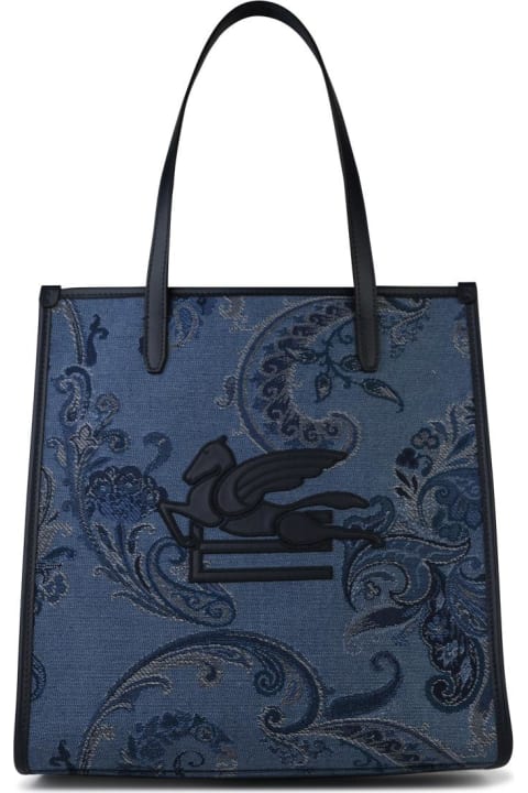 Etro Bags for Women Etro 'shopping Love Trotte' Blue 'jacquard' Bag
