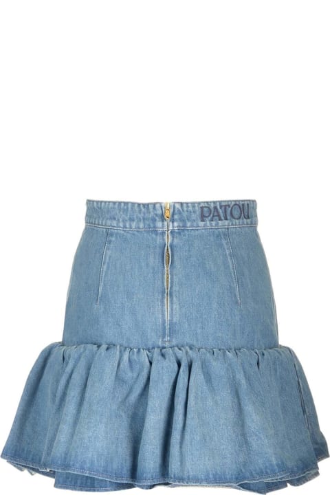Patou Skirts for Women Patou Blue Cotton Blend Peplum Denim Skirt