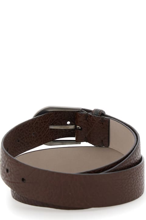 Brunello Cucinelli Belts for Women Brunello Cucinelli Brown Belt With Monile Detail In Hammered Leather Woman