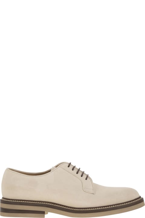 Laced Shoes for Men Brunello Cucinelli Suede Derby