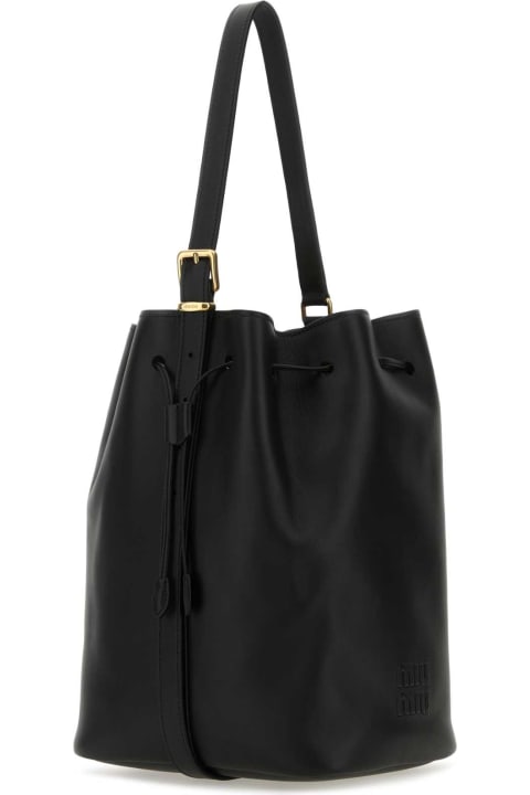 ウィメンズ Miu Miuのトートバッグ Miu Miu Black Leather Bucket Bag
