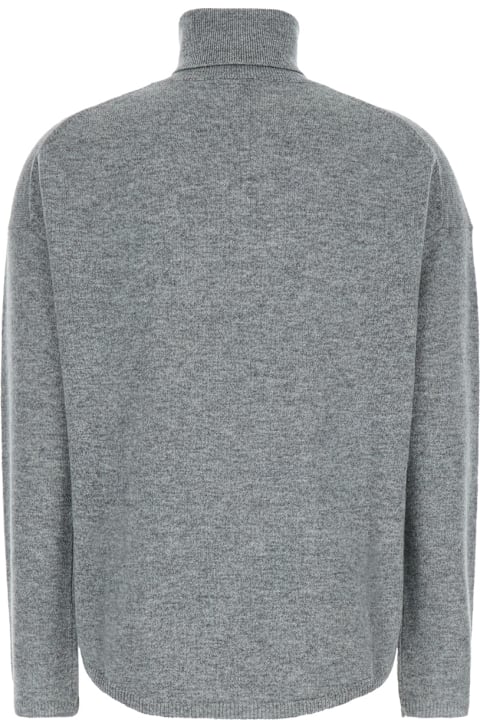 Allude Topwear for Women Allude Grey High Neck Sweater With Dropped Shoulders In Cashmere Woman