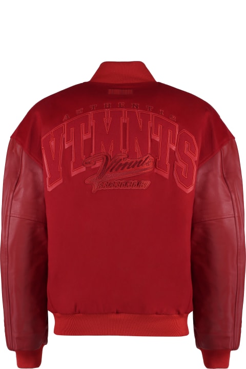 Homeware VETEMENTS Leather Sleeves Bomber Jacket