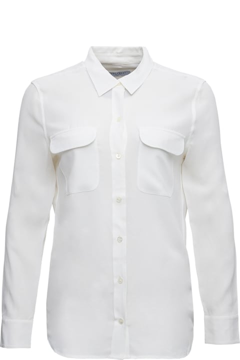 White Silk Shirt With Pockets