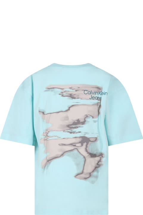 Calvin Klein T-Shirts & Polo Shirts for Boys Calvin Klein Light Blue T-shirt For Boy With Logo
