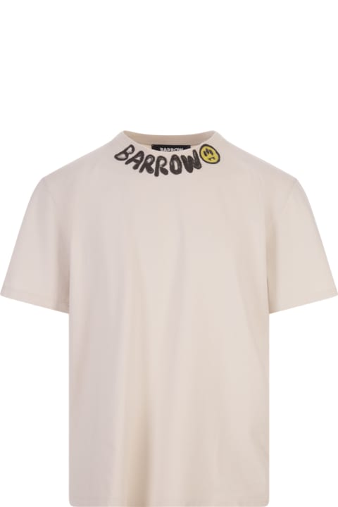 Fashion for Men Barrow Dove T-shirt With Logo On Neck