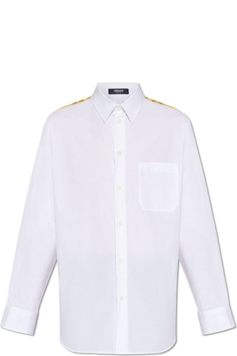 Versace Men Versace Barocco-panelled Button-up Shirt