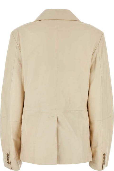 Clothing for Women Loulou Studio Ivory Leather Davao Blazer