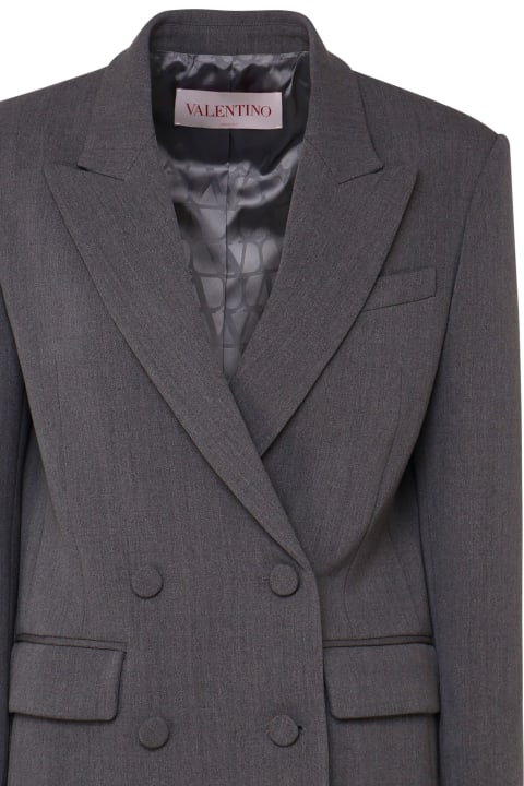 Valentino Garavani Coats & Jackets for Women Valentino Garavani Long Blazer In Virgin Wool