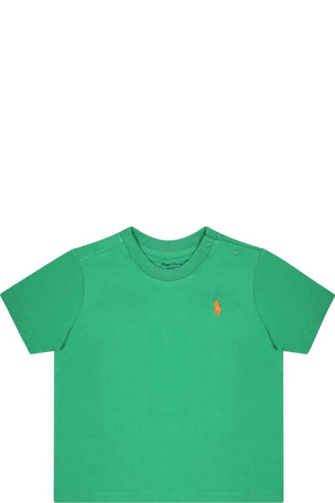 T-Shirts & Polo Shirts for Baby Girls Ralph Lauren Green T-shirt For Baby Boy With Pony