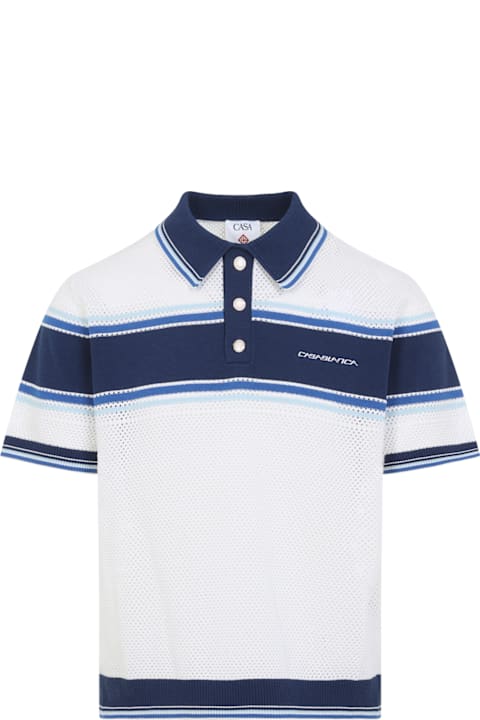 Casablanca for Kids Casablanca Mesh Stripe Polo