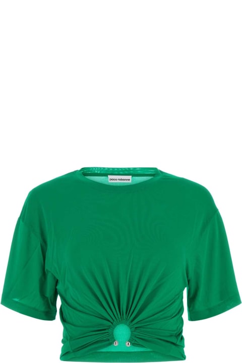 Paco Rabanne Topwear for Women Paco Rabanne Green Stretch Viscose Top