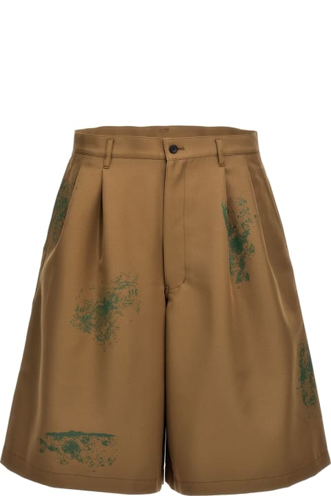 Comme des Garçons Shirt Pants for Men Comme des Garçons Shirt Paint Print Bermuda Shorts