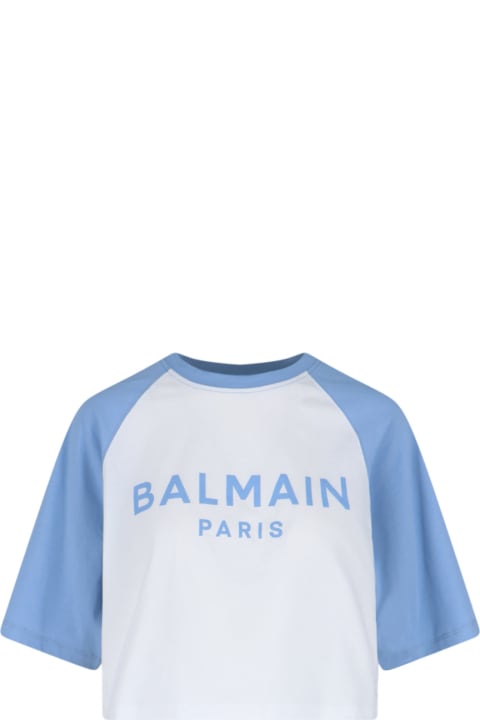 Topwear for Women Balmain Logo Crop T-shirt