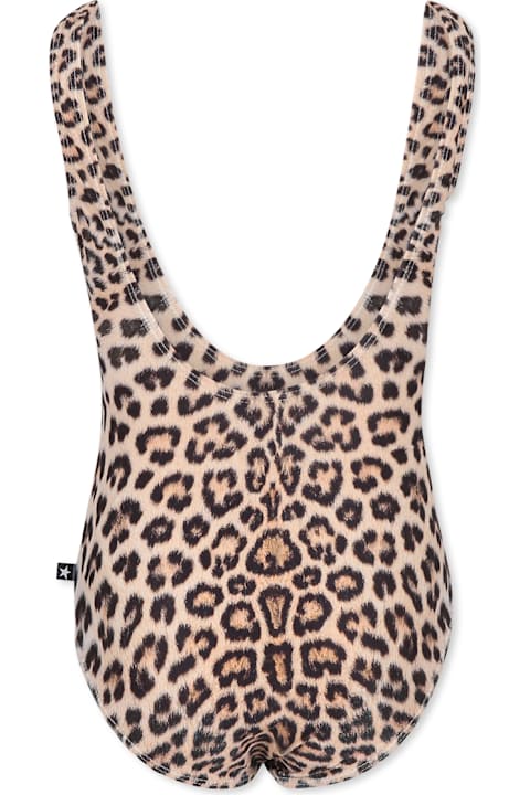 Homeware Molo Multicolor Swimsuit For Girl With Leopard