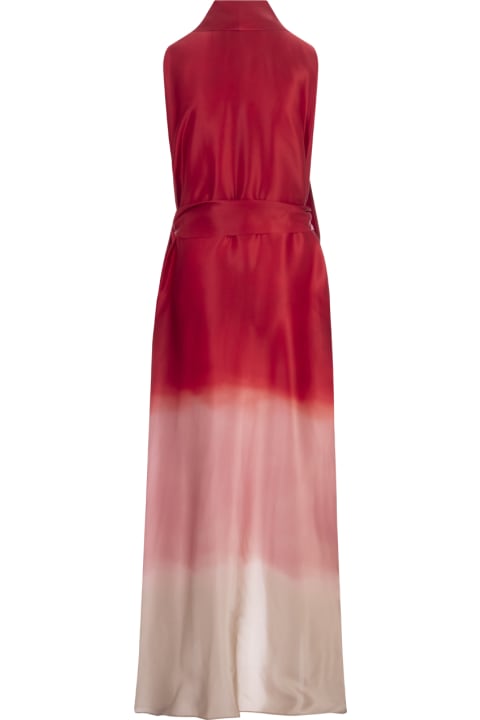 Fashion for Women Kiton Red And Pink Shaded Sleeveless Dress