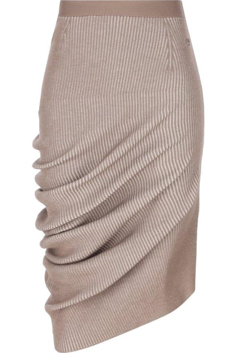 Fendi Clothing for Women Fendi Asymmetric Draped Ribbed Skirt