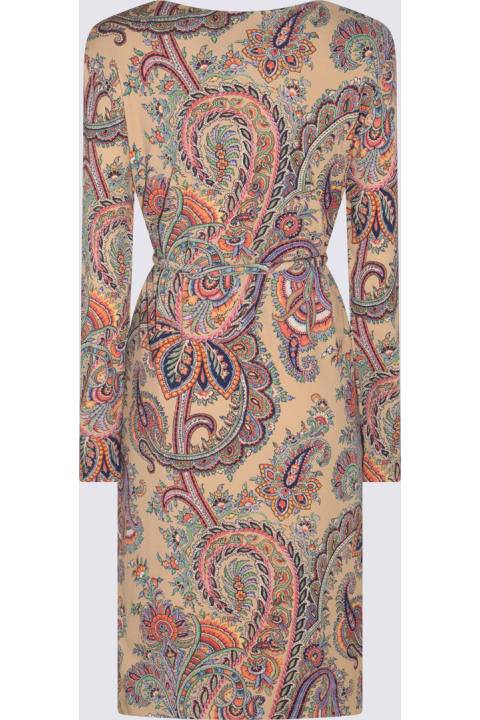 Fashion for Women Etro Beige Pasley - Print Belted Dress
