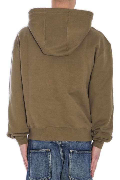 Saint Laurent Fleeces & Tracksuits for Men Saint Laurent Logo Embroidered Drawstring Hoodie