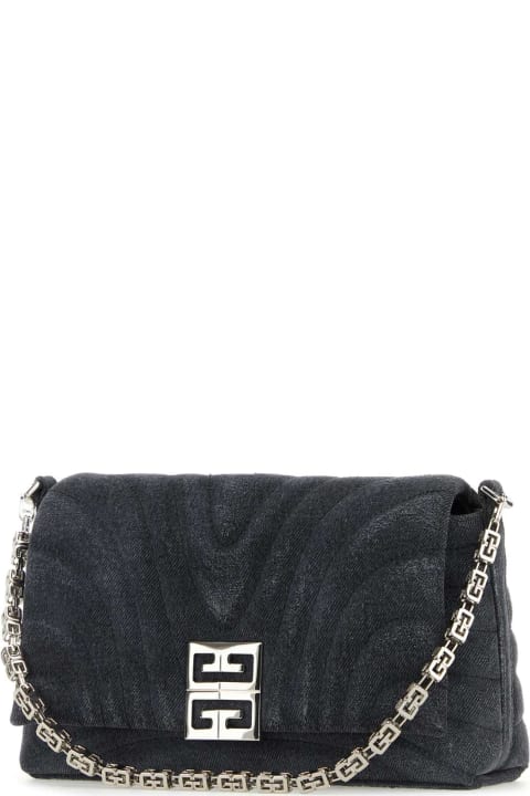 ウィメンズ バッグ Givenchy Black Denim Medium 4g Soft Handbag