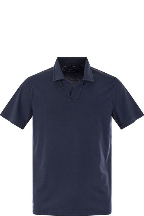 Fedeli for Men Fedeli Cotton Polo Shirt With Open Collar