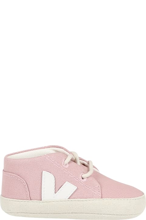 Sale for Baby Girls Veja Pink Sneakers For Baby Girl With White Logo