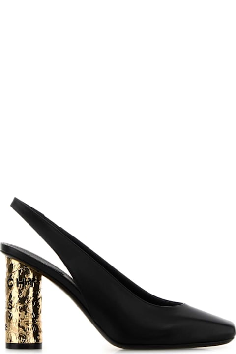 Givenchy Black Leather Tape Pumps