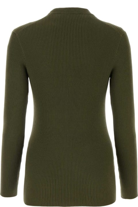 Prada Sweaters for Women Prada Olive Green Cotton Cardigan