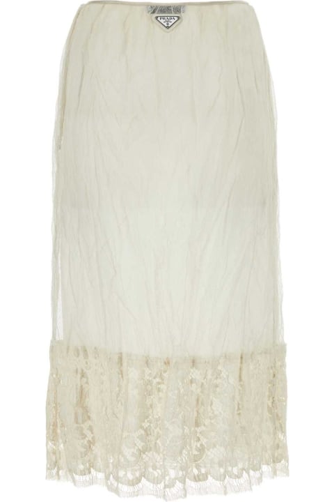 Fashion for Women Prada Ivory Mesh Skirt