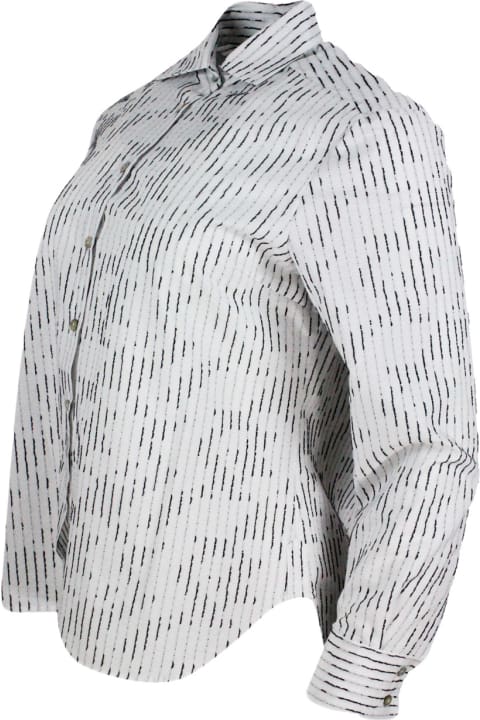 ウィメンズ Barba Napoliのトップス Barba Napoli Long-sleeved Shirt In 100% Soft And Fine Cotton With Raised Vertical Threads. Regular Line