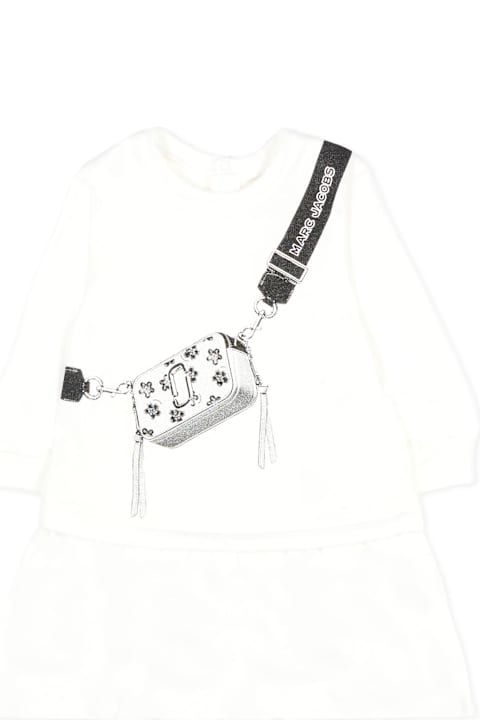 Homeware Marc Jacobs Ivory Dress For Baby Girl With Bag Print