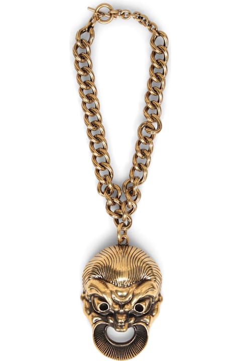Necklaces for Women Etro Gold Theater Mask Necklace