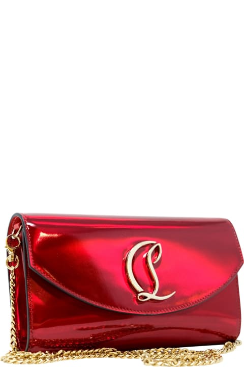 Loubi/gold Patent Leather Loubi54 Wallet On Chain