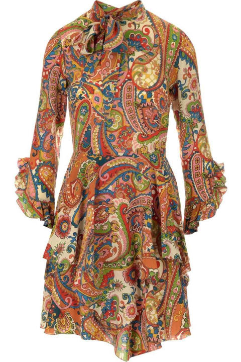 Fashion for Women Etro Ruffled Paisley Print Mini Dress Etro