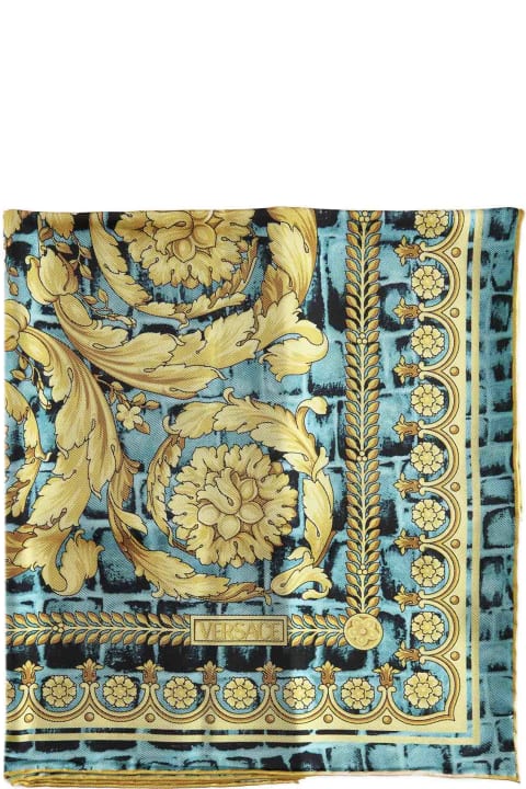 Versace Greek Key Monogram-Print Scarf