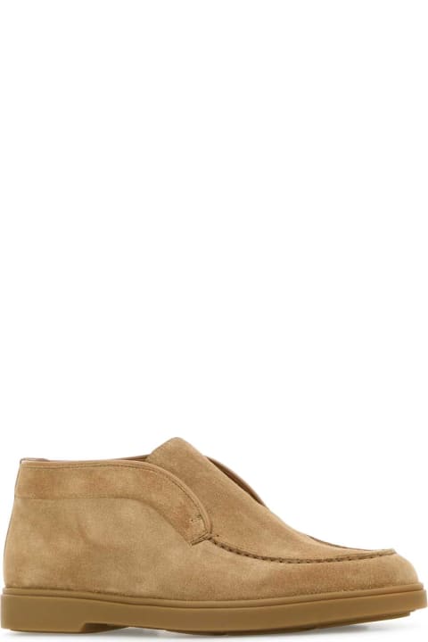 Fashion for Women Santoni Camel Suede Ankle Boots