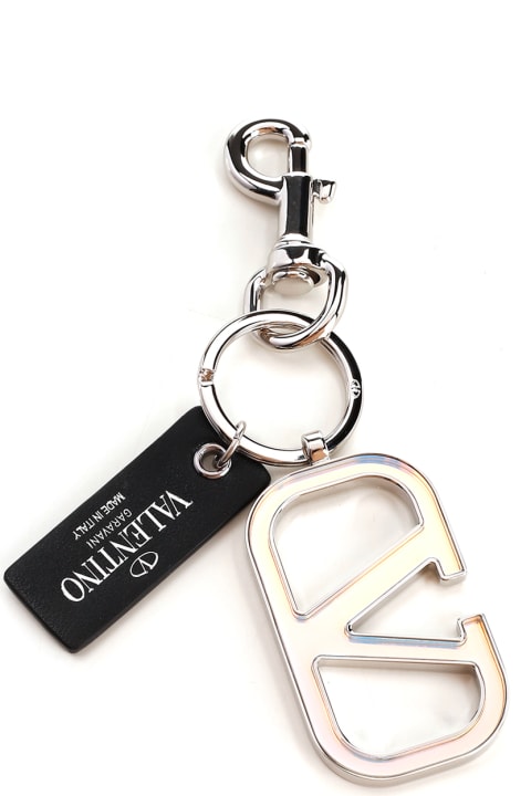 Silver "v" Logo Keychain
