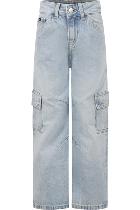 Light Blue Jeans For Boy With Logo
