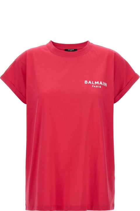 Balmain Clothing for Women Balmain Flocked Logo T-shirt