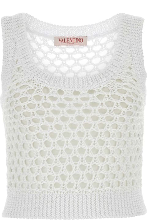 Valentino Garavani Coats & Jackets for Women Valentino Garavani White Mesh Valentino Garavani Escape Crop-top