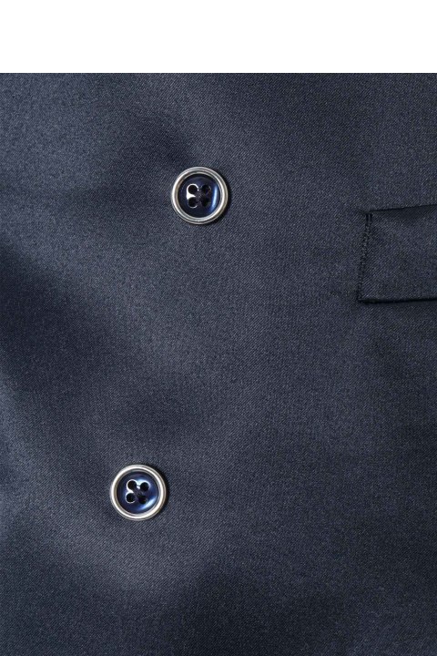 Luigi Bianchi Mantova Coats & Jackets for Men Luigi Bianchi Mantova Blue Double-breasted Vest