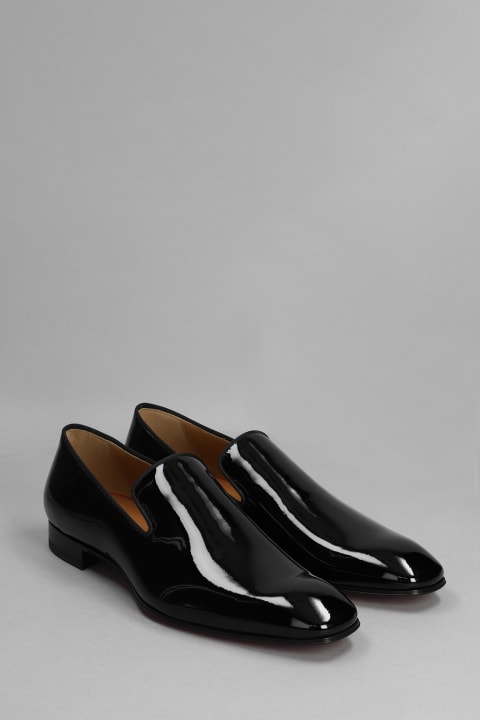 Loafers & Boat Shoes for Men Christian Louboutin Dandeliuon Flat Loafers In Black Patent Leather