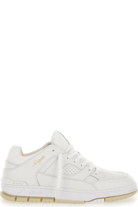 Homeware Axel Arigato 'area' White Low Top Sneakers With Laminated Logo In Leather Man